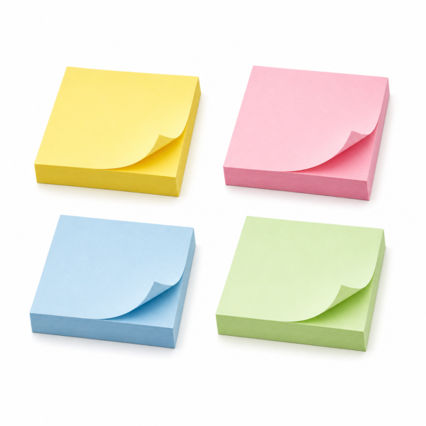 Lot de 12 notes post-it 4 couleurs MEMORY 76x76 mm