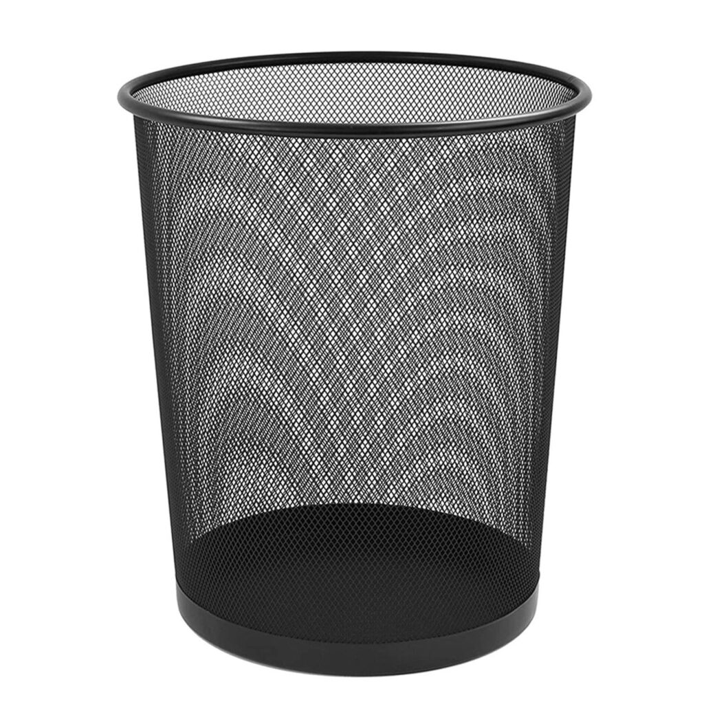 Corbeille à papier métallique noire