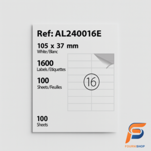 Paquet de 1600 étiquettes autocollantes 105×37 mm – 100 feuilles A4