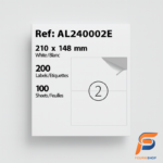 Paquet de 200 étiquettes autocollantes 210×148 mm – 100 feuilles A4