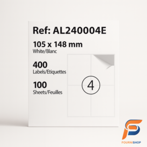 Paquet de 400 étiquettes autocollantes 105×148 mm – 100 feuilles A4