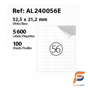 Paquet de 5600 étiquettes autocollantes 52,5×21,2 mm – 100 feuilles A4