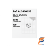 Paquet de 6500 étiquettes autocollantes 38,1×21,2 mm – 100 feuilles A4