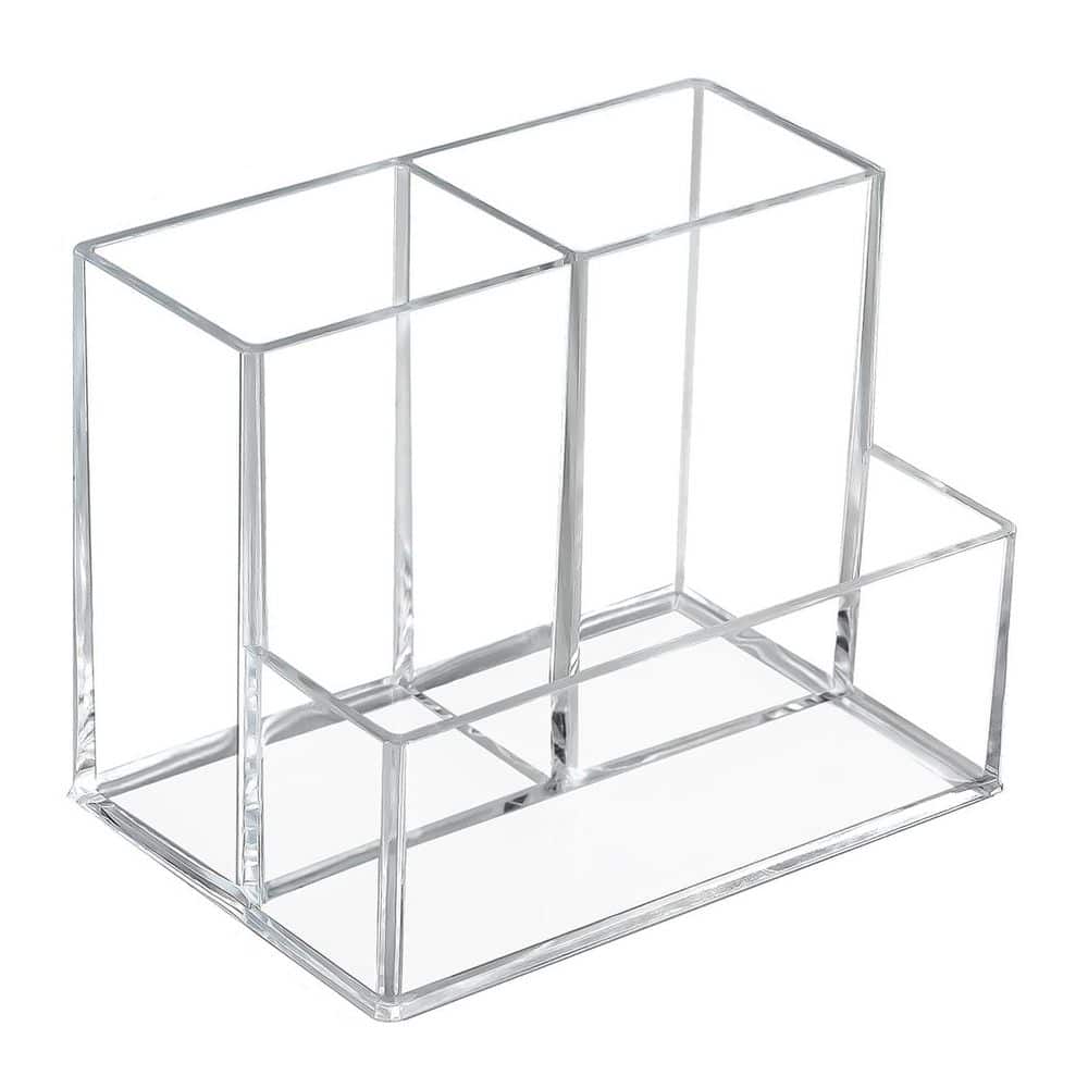 Porte-stylo organisateur transparent à compartiments